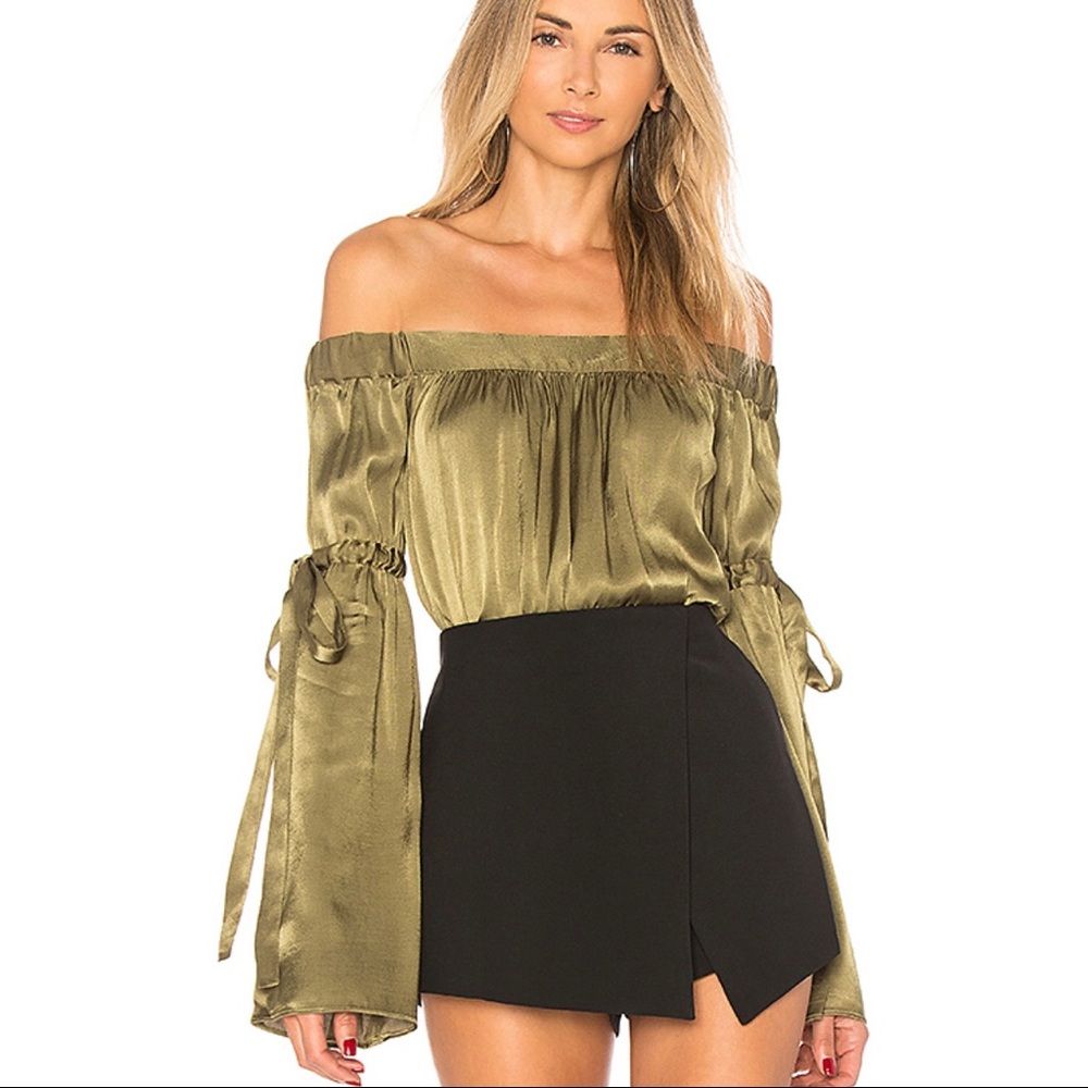 L’ Academie The Delia Blouse in Olive